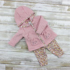 Carter's Pink Quilted Jacket & Matching Floral Leggings, 3M